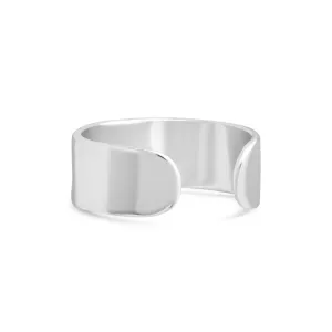 SINGLE SOLID EAR CUFF, SILVER