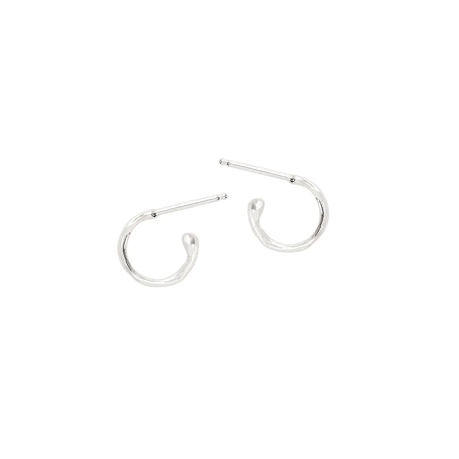 Small Melt Silver Hoop