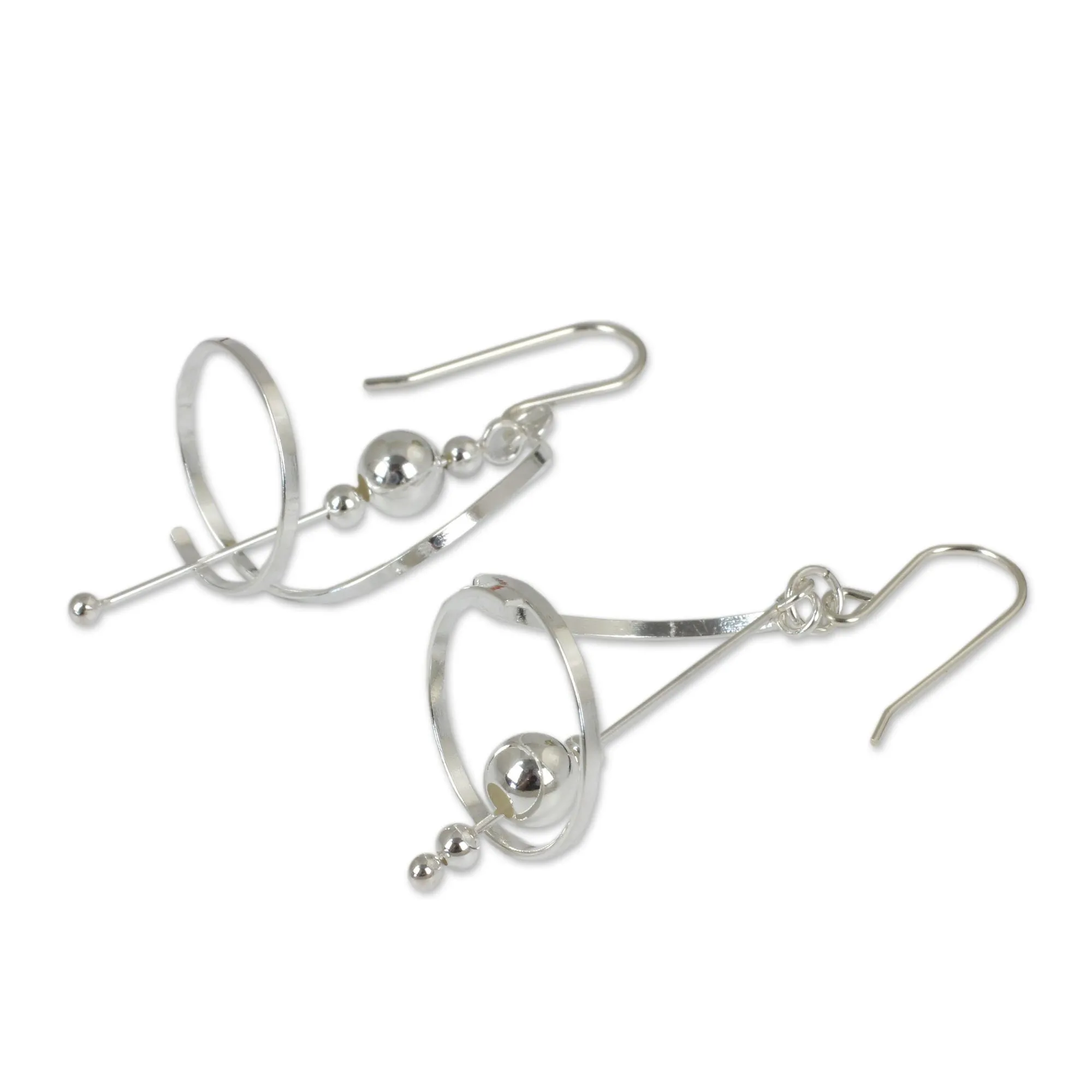 Spiral Dangle Sterling Silver Earrings