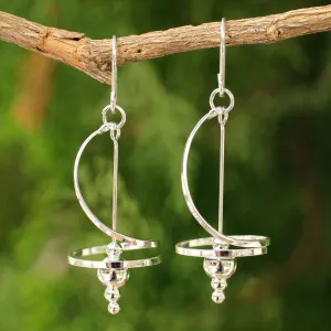 Spiral Dangle Sterling Silver Earrings