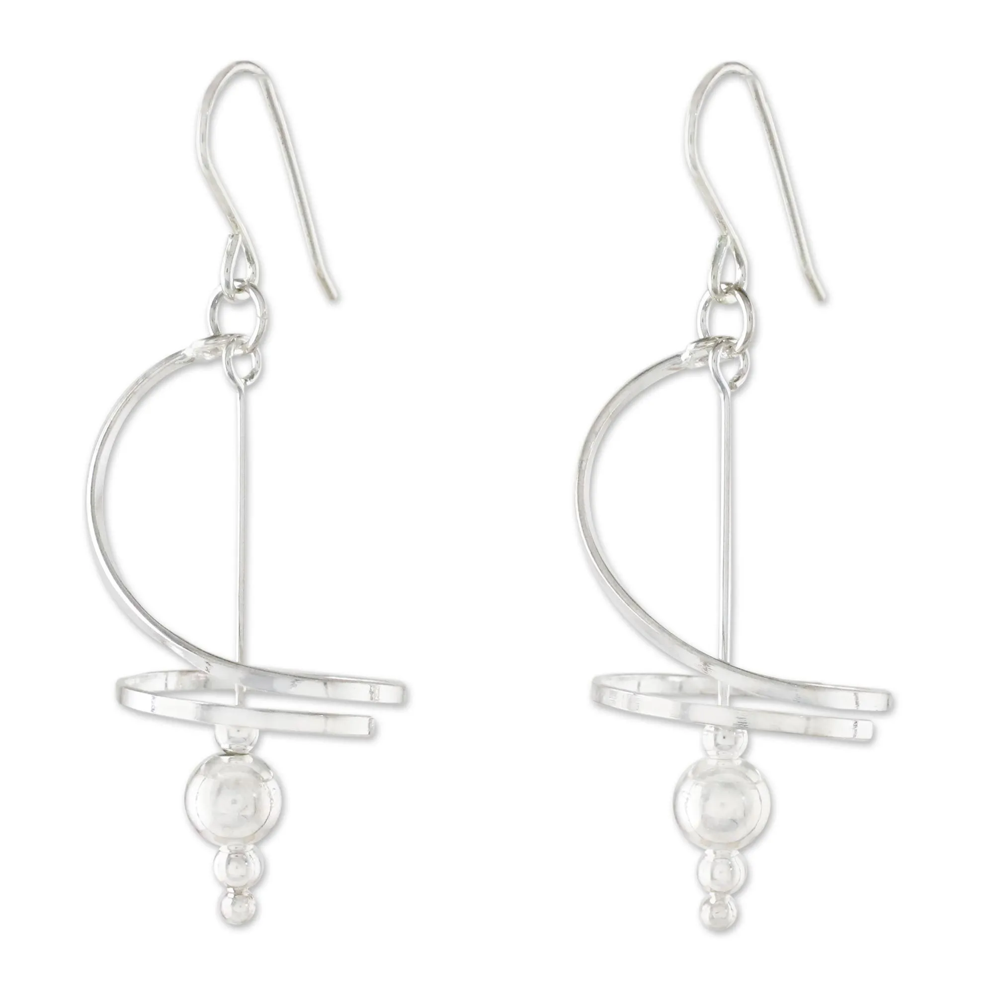 Spiral Dangle Sterling Silver Earrings