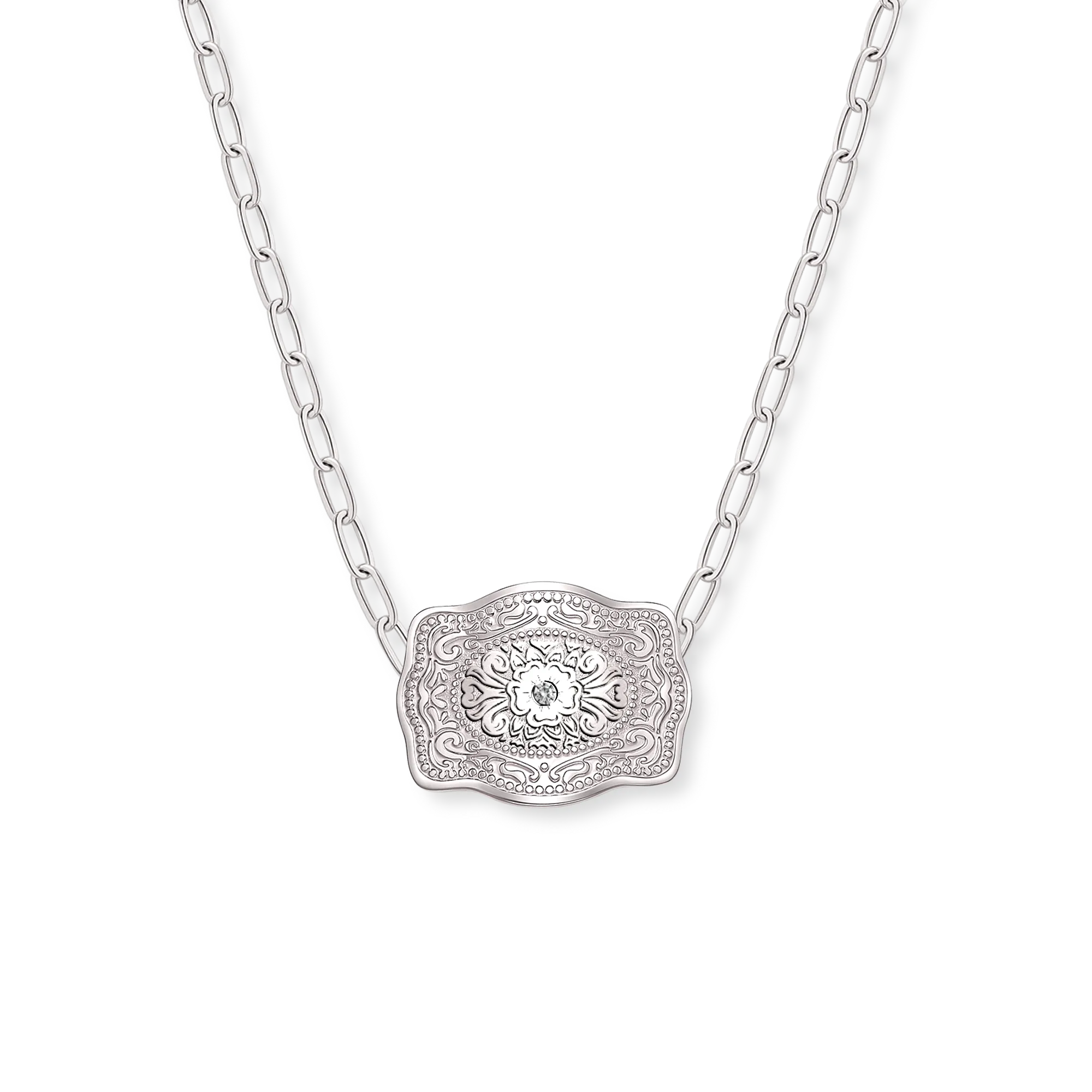 Spurwest Amelia Rose Mini Belt Buckle Necklace (Available in Silver or Gold)