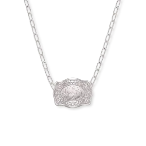 Spurwest Lone Wolf Mini Belt Buckle Necklace (Available in Silver or Gold)