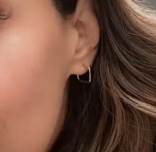 Square Hoop Stud Earrings