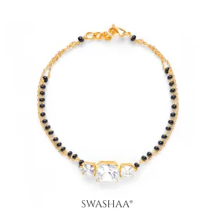 Square Solitaire 18K Gold Plated Mangalsutra Bracelets