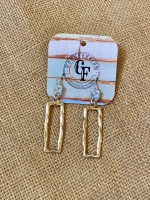 STAMPED METAL RECTANGLE EARRINGS