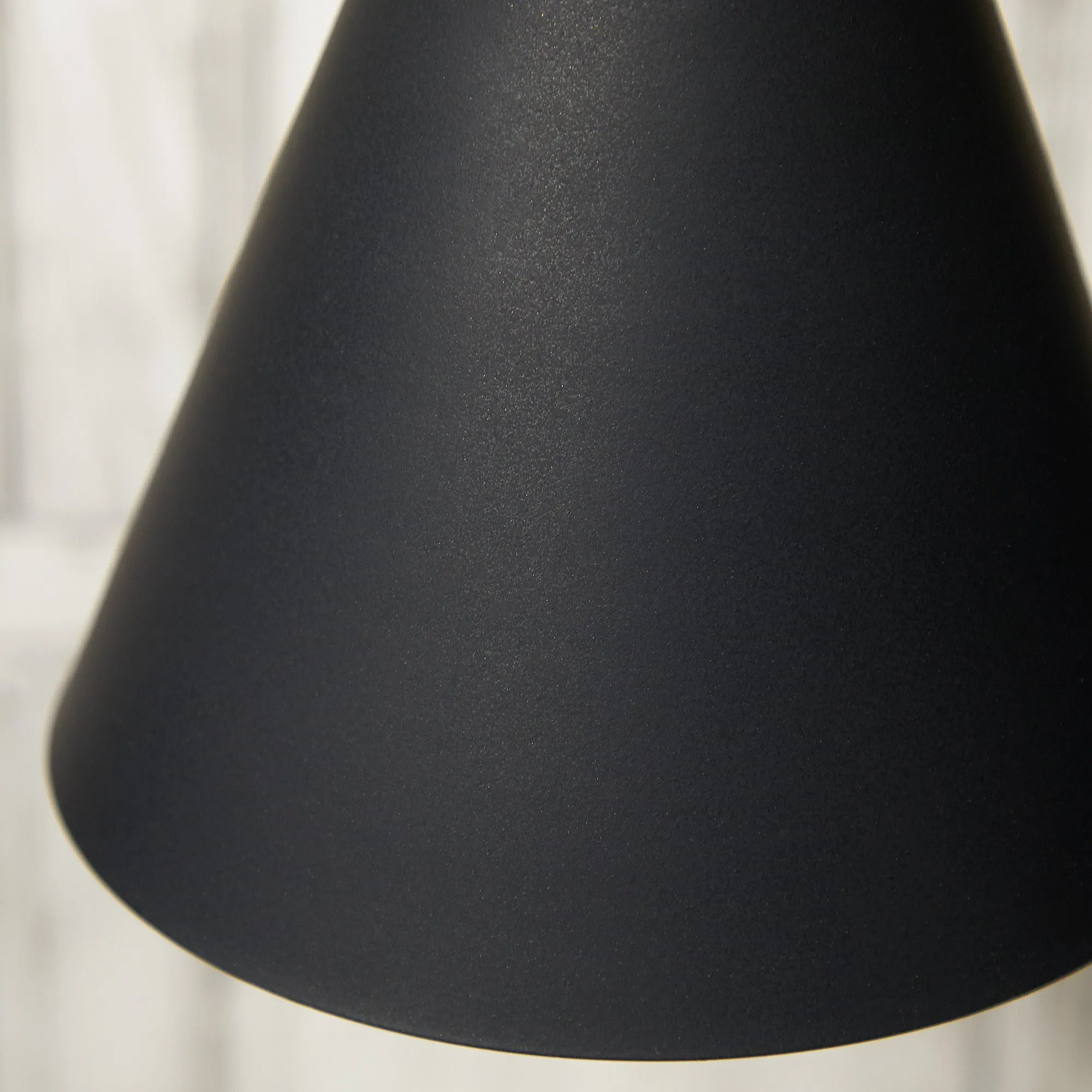 Stanlette pendant shade in ash black with copper interior