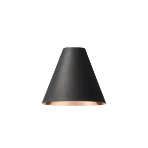 Stanlette pendant shade in ash black with copper interior