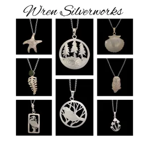 Sterling Silver Pendant Necklace Collection by Wren Silverworks