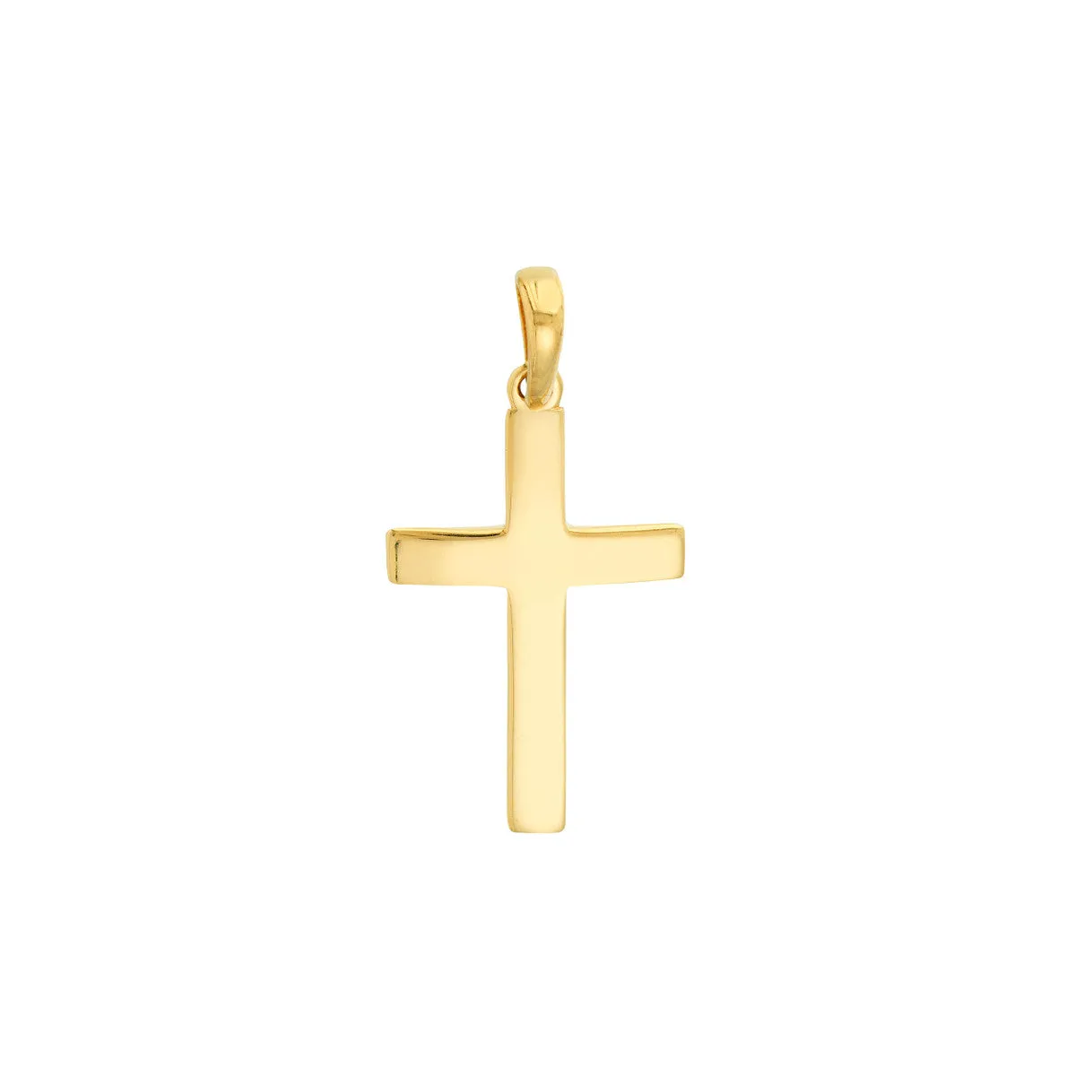 Straight-Edged Polished Cross Pendant