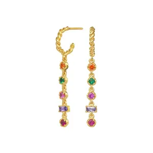 Stylish Colourful Zircon Pendant Earrings