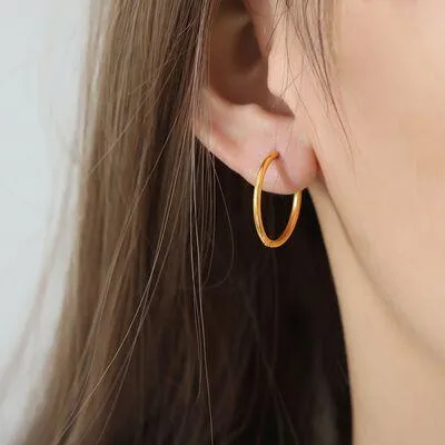 Stylish Crafted Gold Plated Huggie Earrings