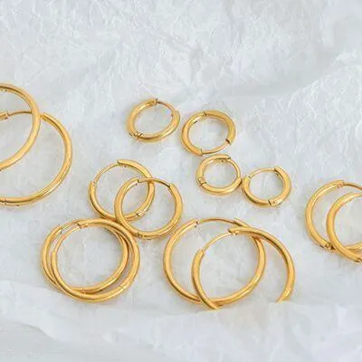 Stylish Crafted Gold Plated Huggie Earrings