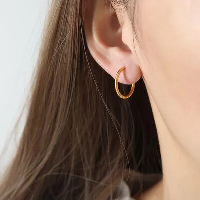 Stylish Crafted Gold Plated Huggie Earrings