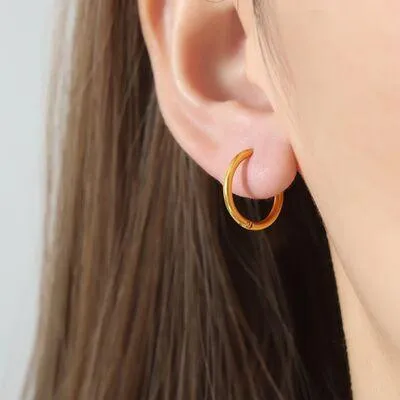 Stylish Crafted Gold Plated Huggie Earrings