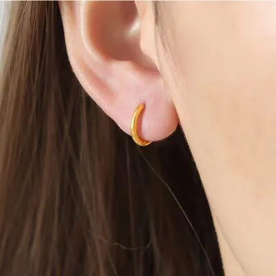 Stylish Crafted Gold Plated Huggie Earrings