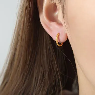 Stylish Crafted Gold Plated Huggie Earrings