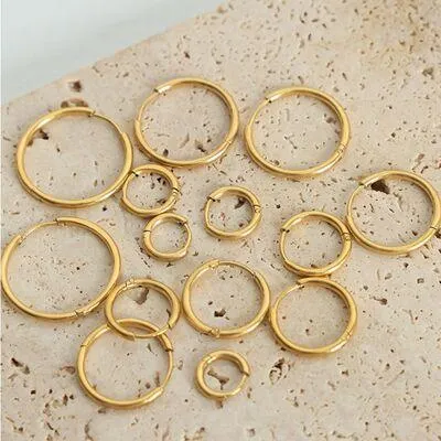 Stylish Crafted Gold Plated Huggie Earrings