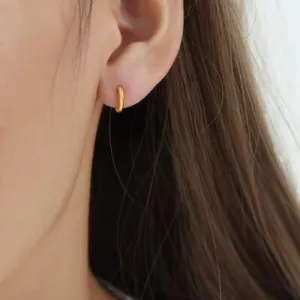 Stylish Crafted Gold Plated Huggie Earrings