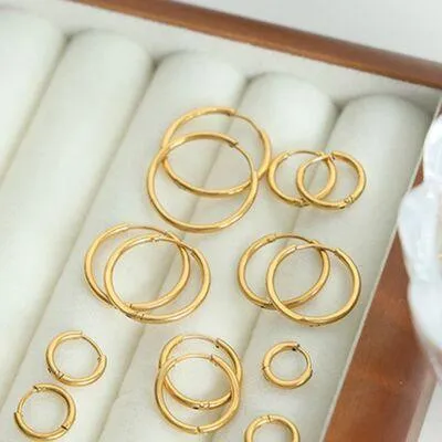 Stylish Crafted Gold Plated Huggie Earrings