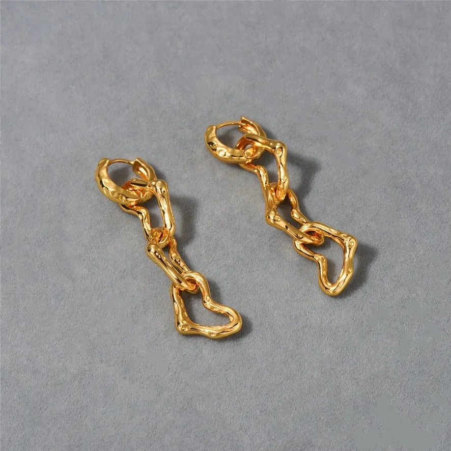 Stylish Heart Pendant Earrings