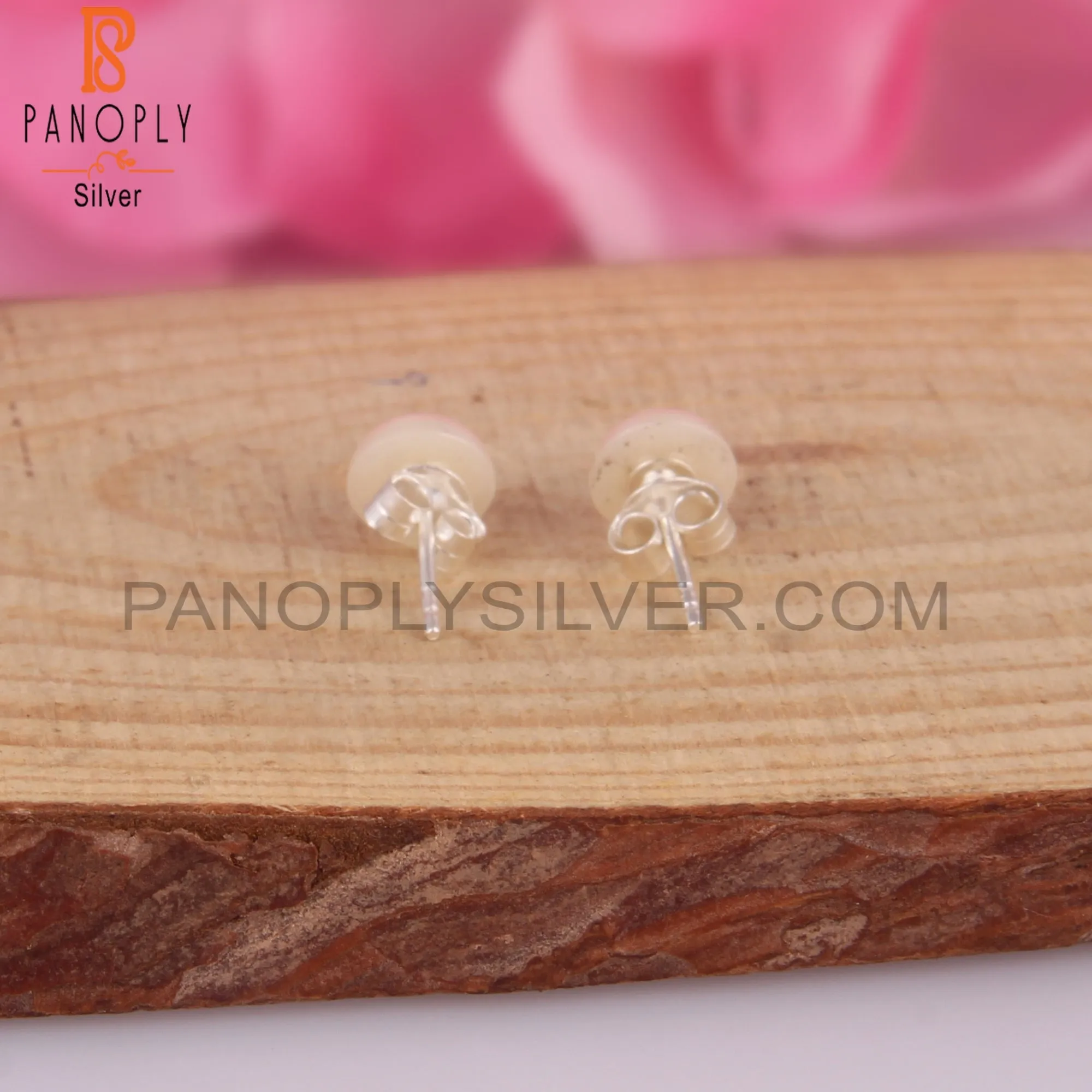 Stylish Pearl Round Shape 925 Silver Earrings