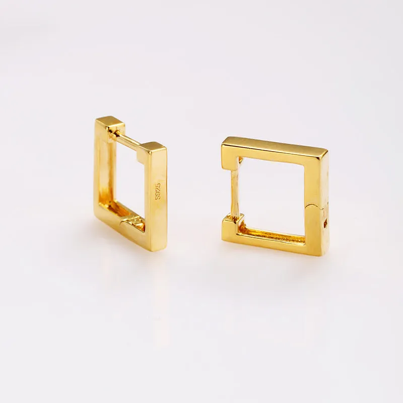 Stylish Square Shape Basic Hoop Earrings