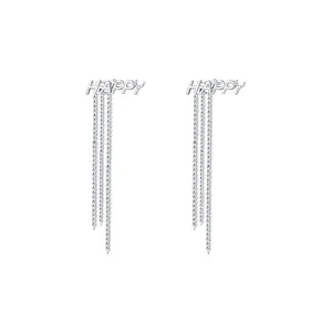 Stylish Sterling Silver Letter Stud Earrings for Women