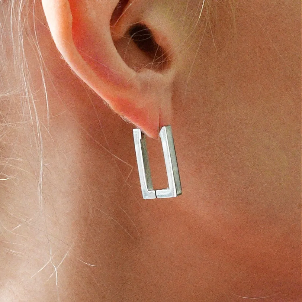 Stylish White Gold Hoop Earrings