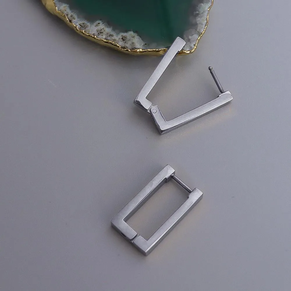 Stylish White Gold Hoop Earrings