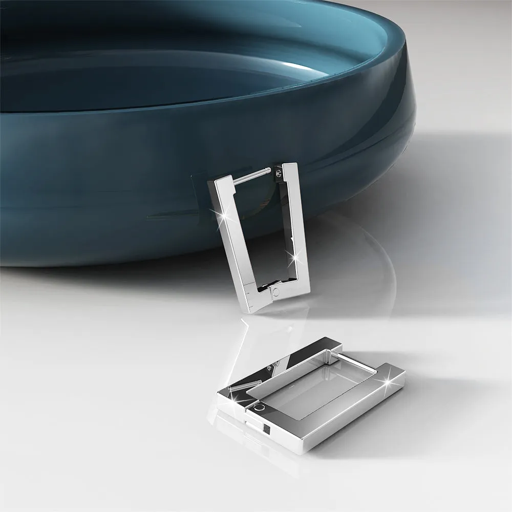 Stylish White Gold Hoop Earrings