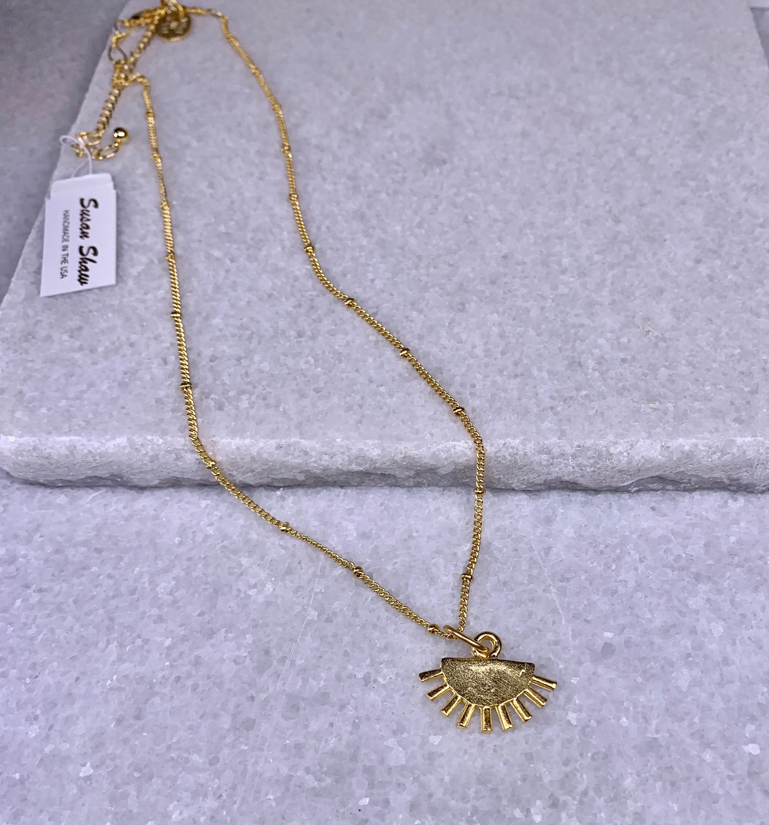 Susan Shaw Dainty Geometric Sun Necklace