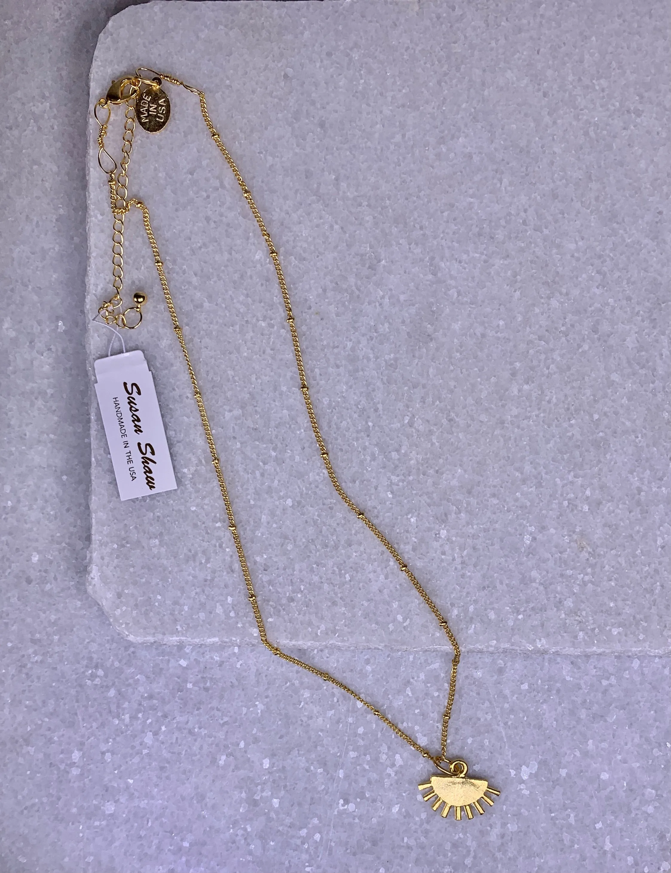 Susan Shaw Dainty Geometric Sun Necklace