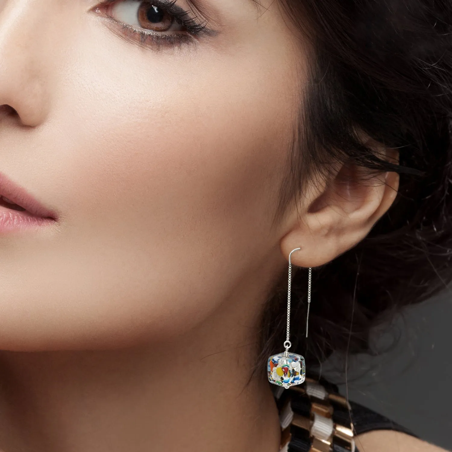 The Kiss Silver Dangle Earrings