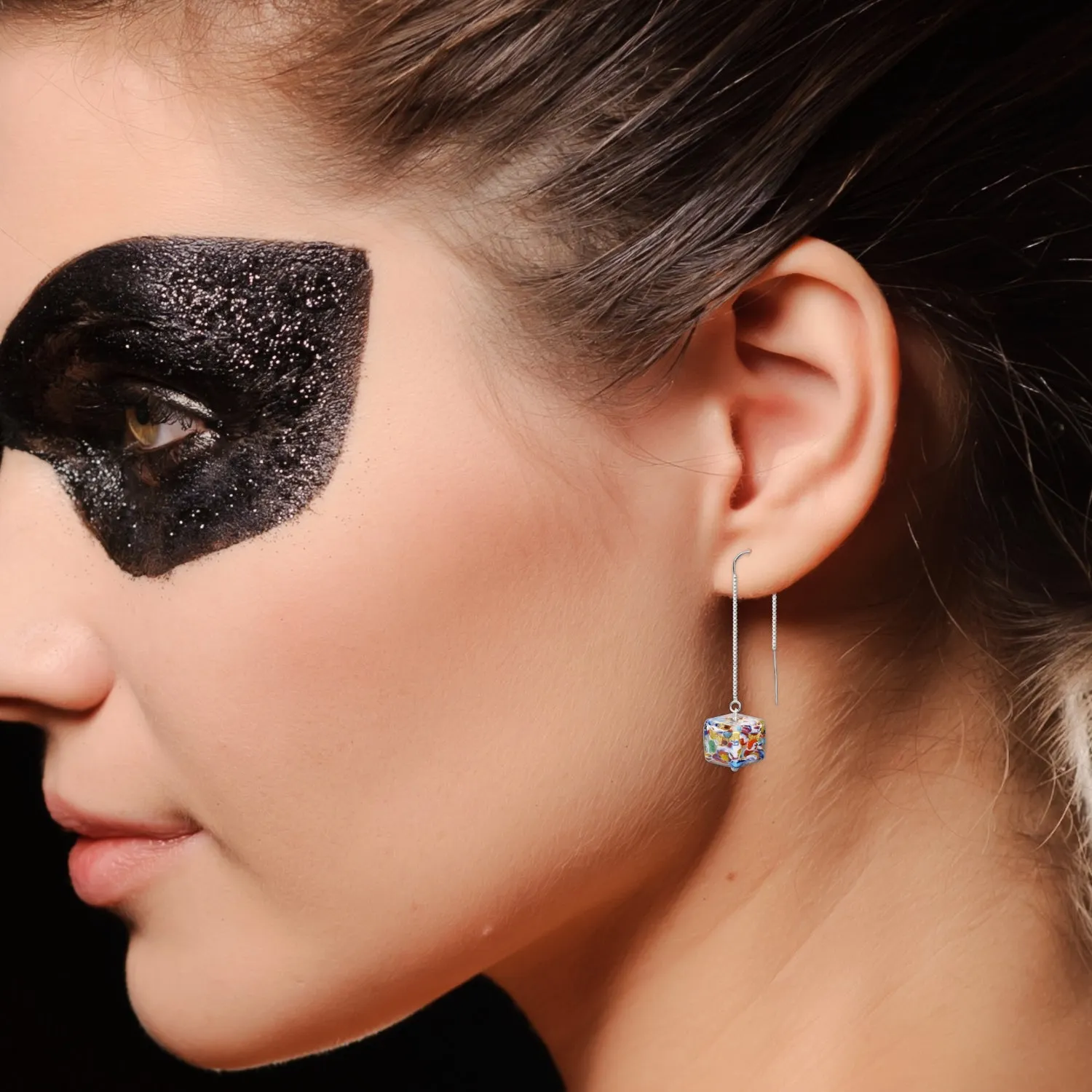 The Kiss Silver Dangle Earrings