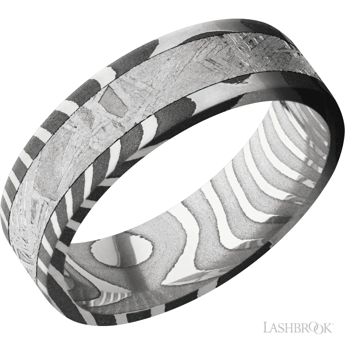 Tiger with Acid Finish and Meteorite Inlay - 7MM