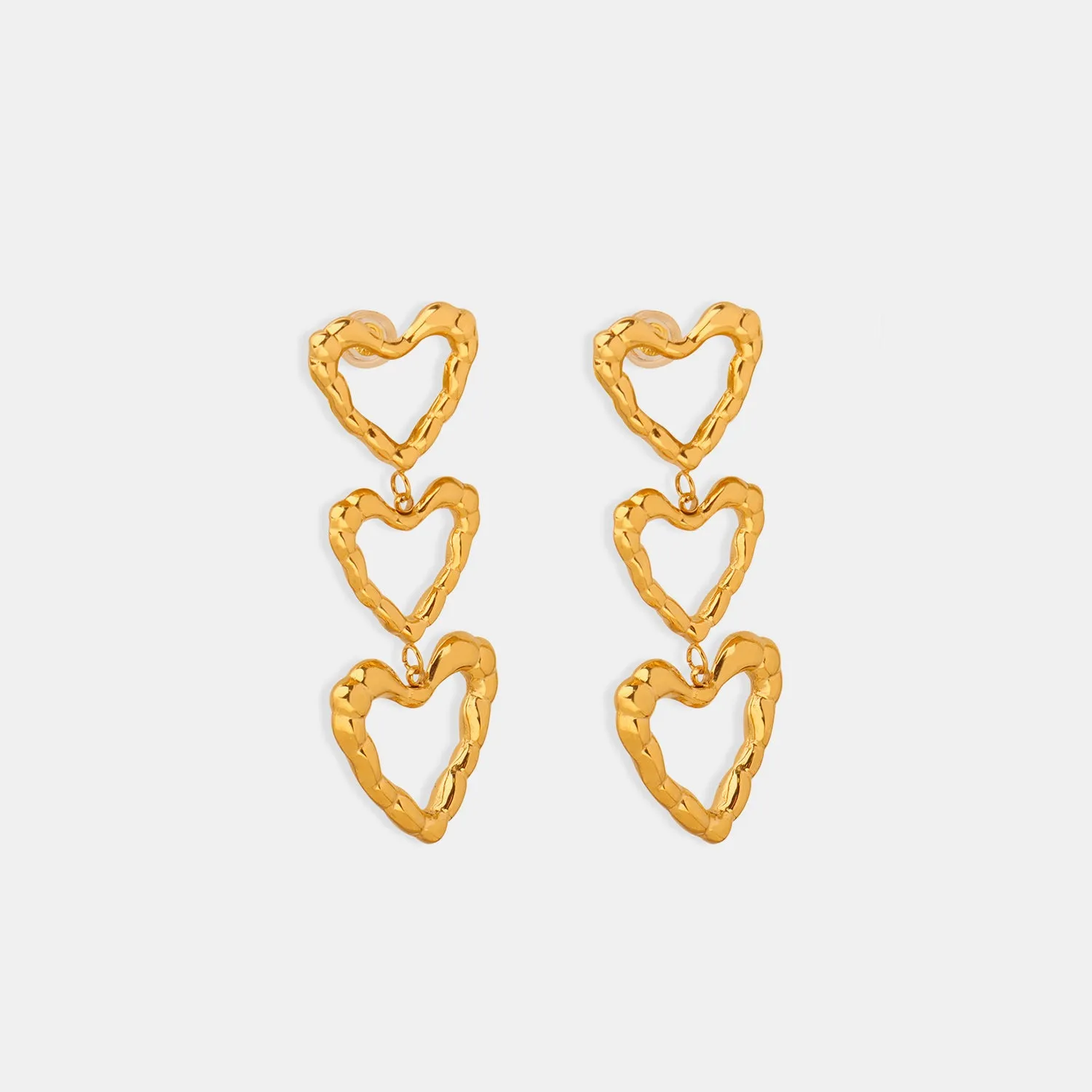 Titanium Steel Heart Earrings – Hypoallergenic & Stylish