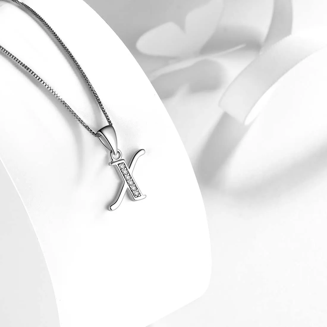 Tokyo Mart Letter X Initial Necklaces Pendant Women Men Name Jewelry Gift 925 Silver