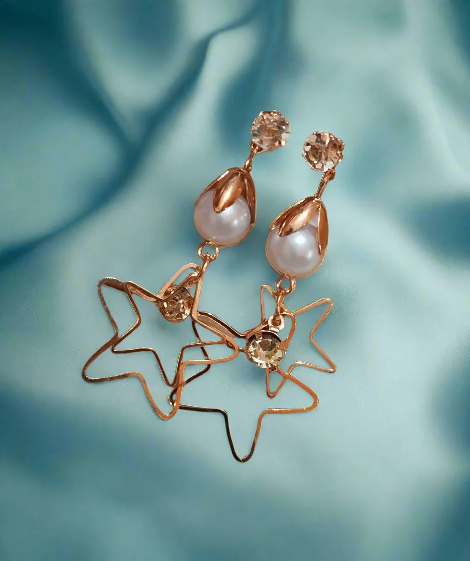 Trendy light weight shiny earring with korean western stylish danglers-i