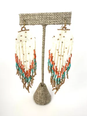 Tricolor Beaded Earrings