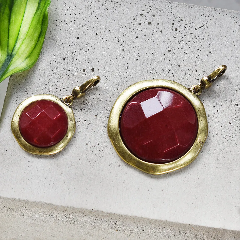 Tutti Large Stone Charm – Red