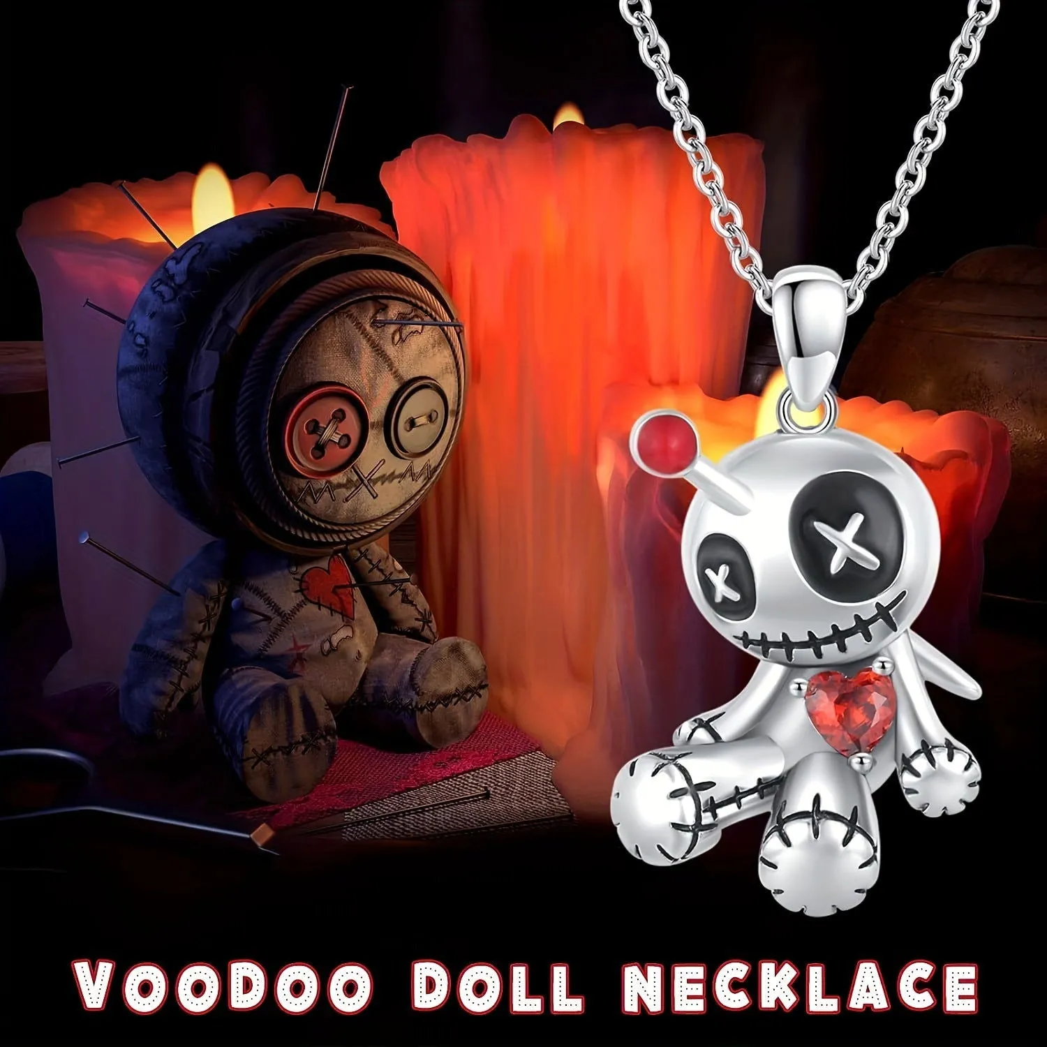 Unique Creative Punk Voodoo Doll Pendant Necklace