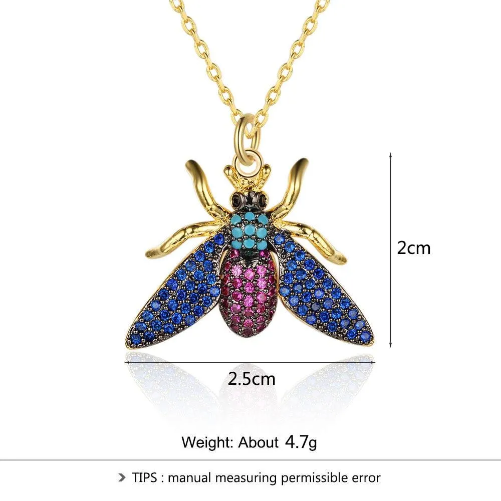 Unique Fashion Insect Jewelry Necklace with Lovely Bee Pendant for Women