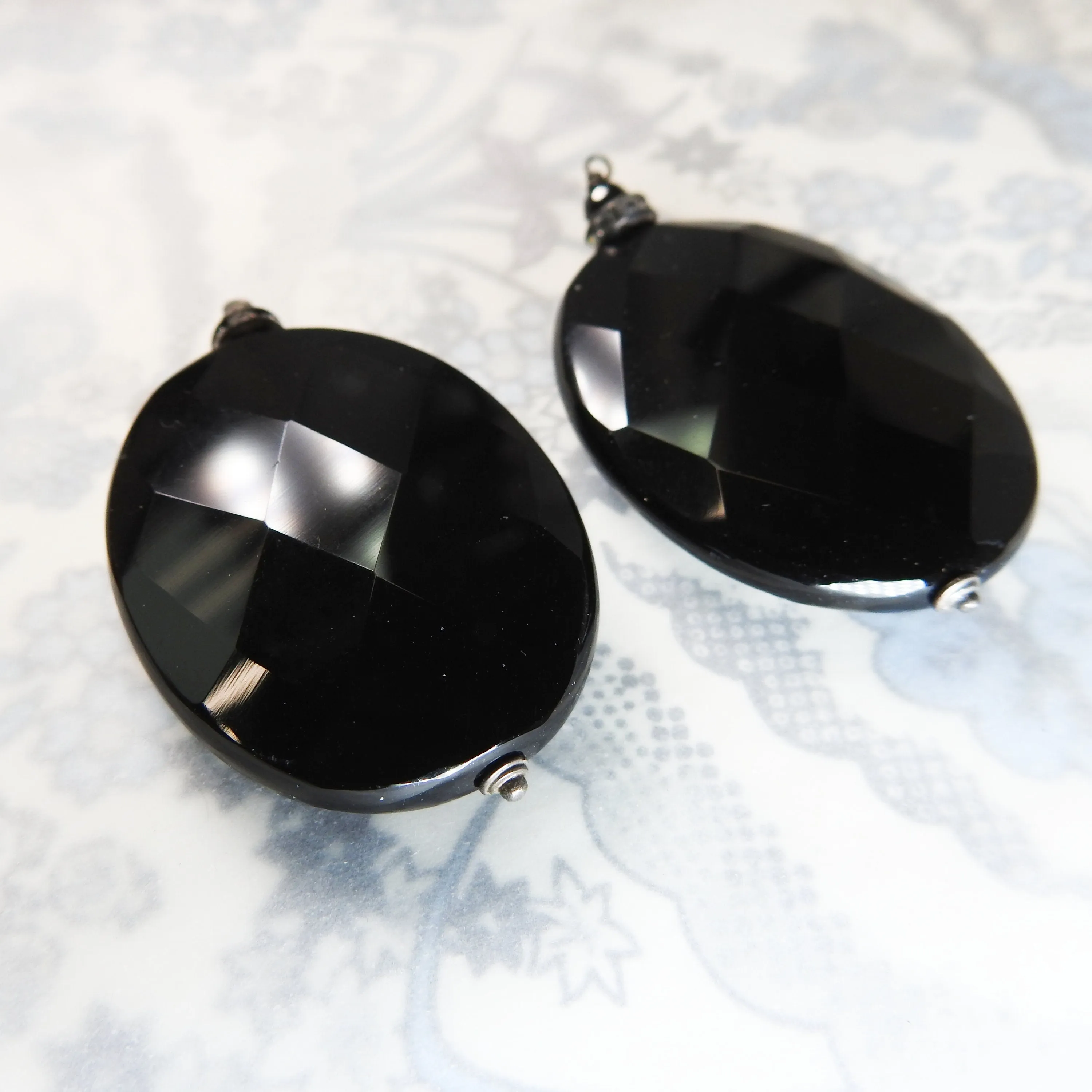 Unique Large Faceted Glass Pendants