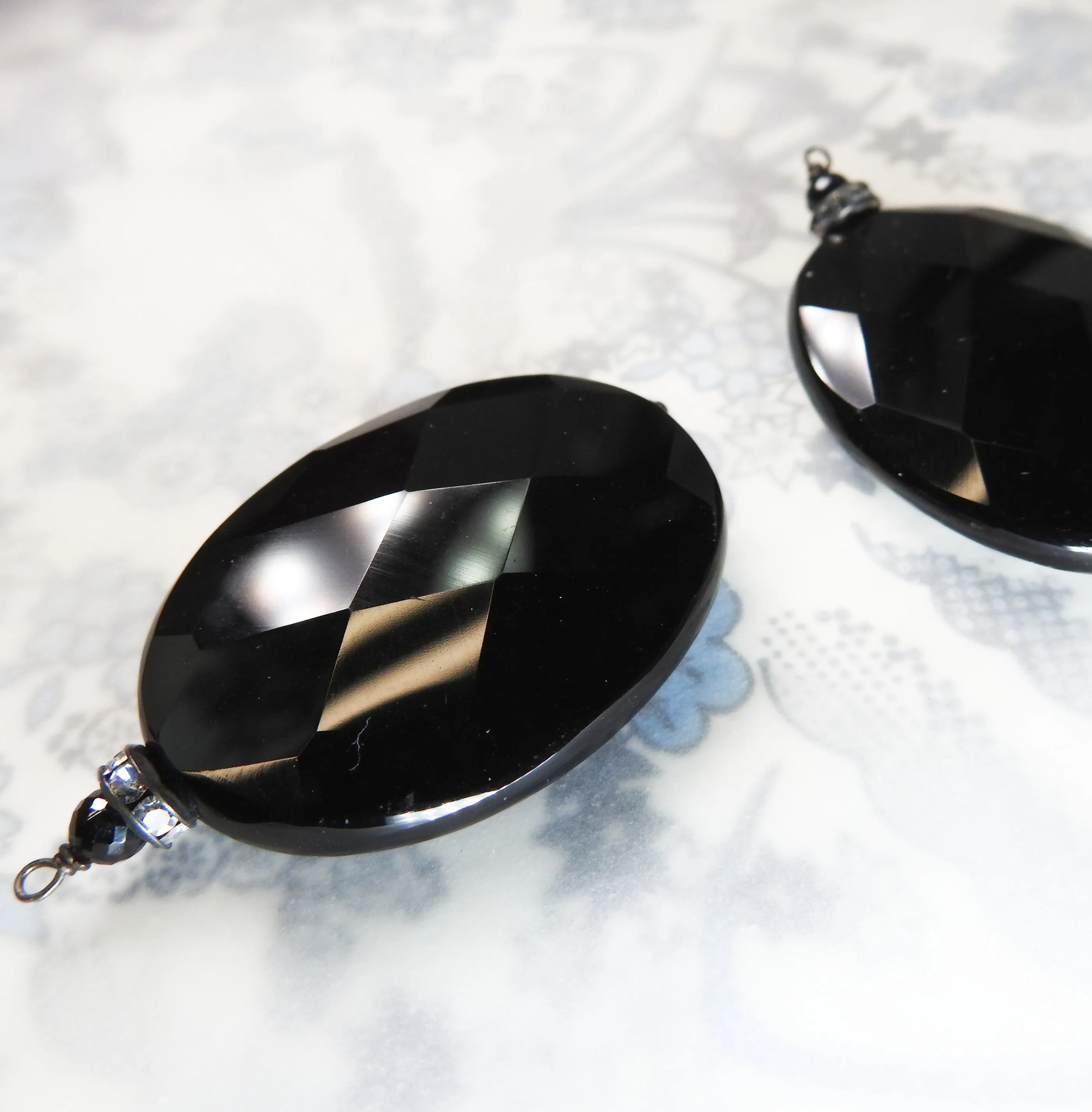 Unique Large Faceted Glass Pendants