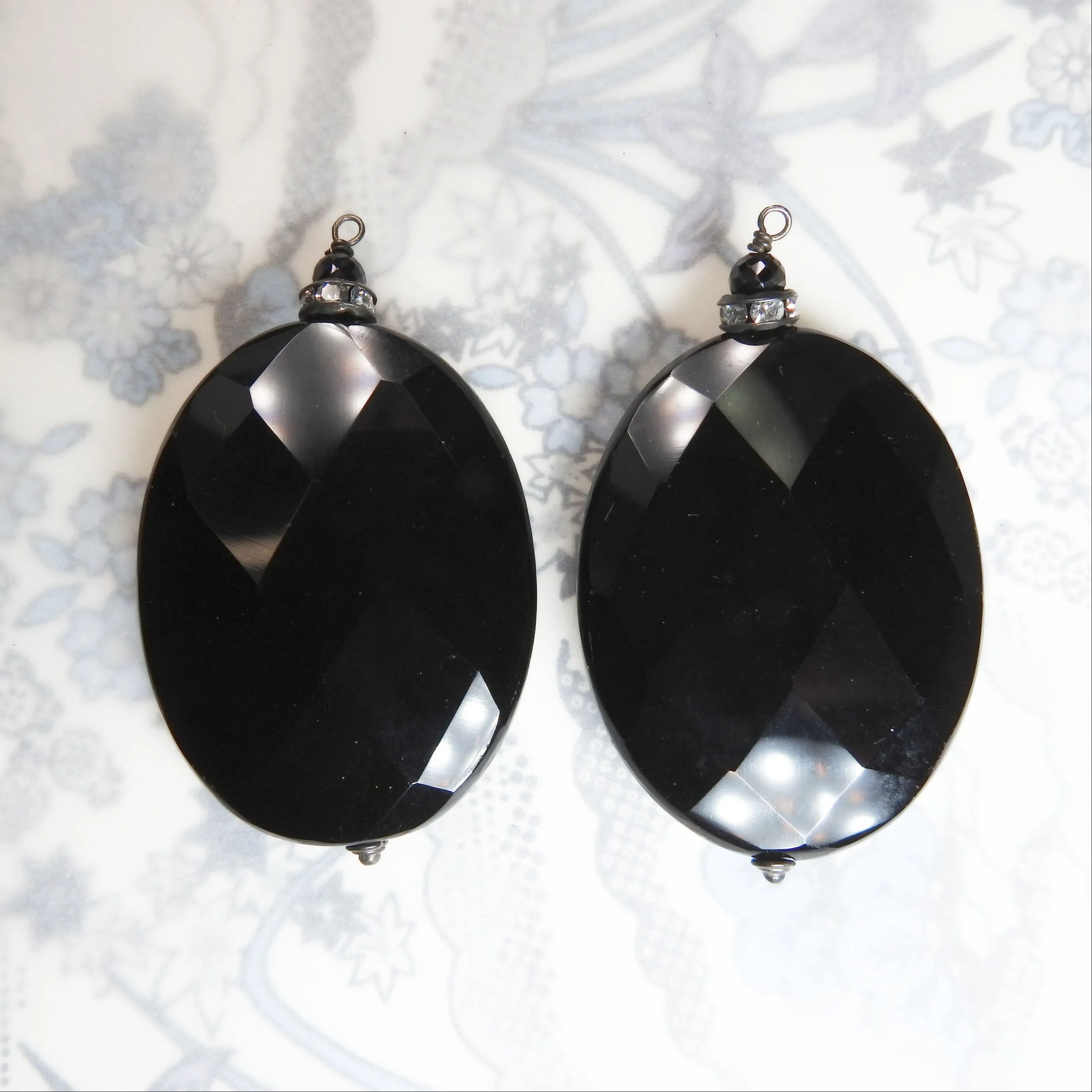 Unique Large Faceted Glass Pendants