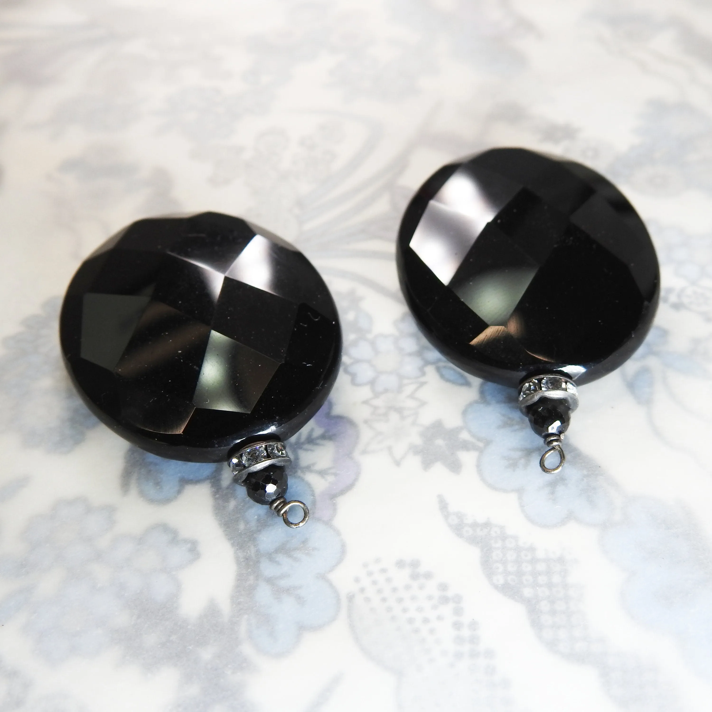 Unique Large Faceted Glass Pendants