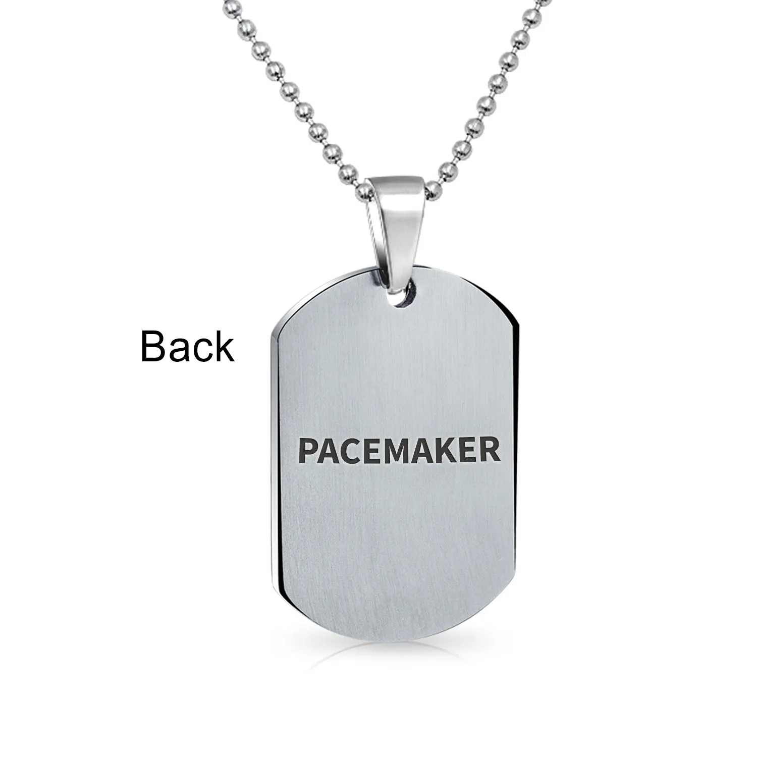 Unisex Medical ID Dog Tag Steel Pendant Necklace for Men 20" Chain