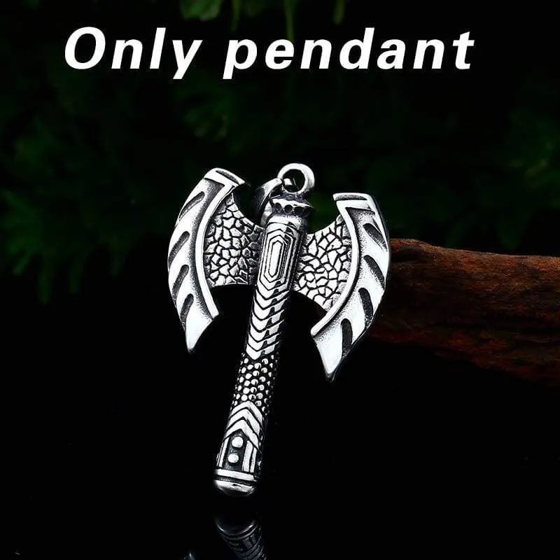 Viking axe unique Stainless Steel necklace pendant Nordic Europe talisman Chain man woman Jewelry Skandinaviska