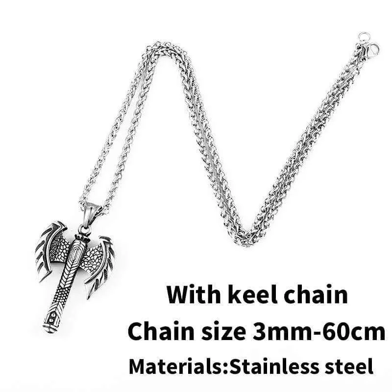 Viking axe unique Stainless Steel necklace pendant Nordic Europe talisman Chain man woman Jewelry Skandinaviska